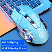 RGB Gaming-Maus mit 6 Tasten – Ergonomische kabelgebundene USB-Maus mit einstellbarer DPI | Optischer Sensor für PC & Desktop-Gaming