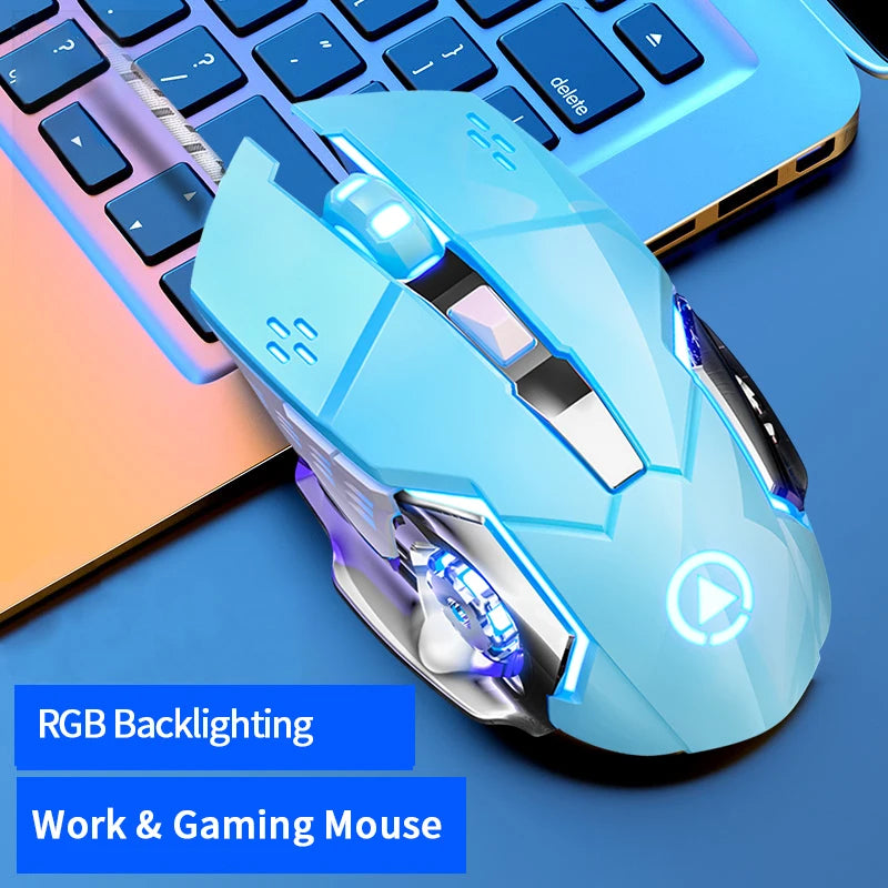 RGB Gaming-Maus mit 6 Tasten – Ergonomische kabelgebundene USB-Maus mit einstellbarer DPI | Optischer Sensor für PC & Desktop-Gaming