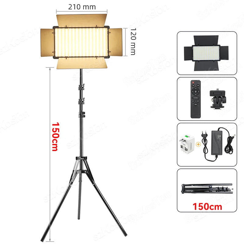 SZKOSTON U600 RGB LED Videoleuchte – 360 LEDs, 3200–5600K, CRI ≥95 & 0–100 % dimmbar | Studio-Licht für YouTube, Streaming, Gaming & Fotografie