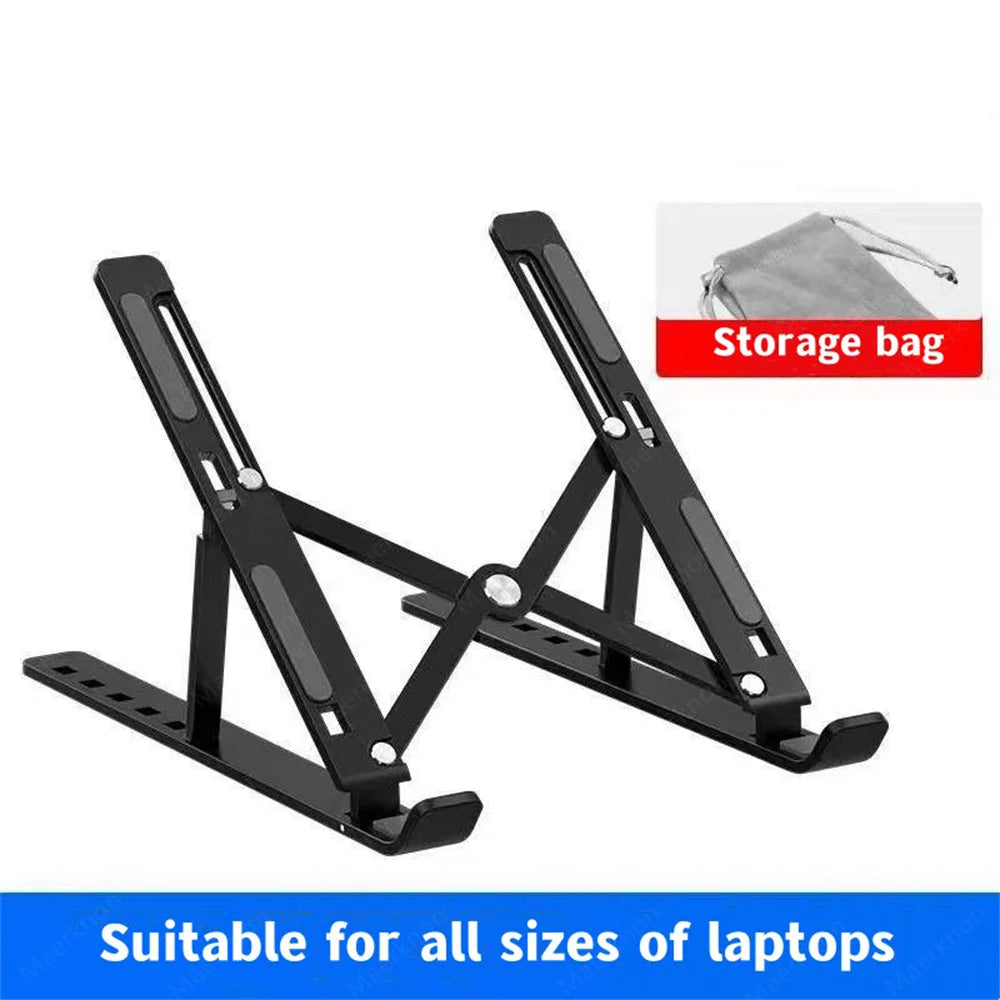 MK Gaming Verstellbarer Aluminium Laptop-Ständer – 10 Höhenstufen | Ergonomisch, Faltbar & Rutschfest | Für MacBook, Notebook & Tablet