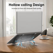 MK Gaming Verstellbarer Aluminium Laptop-Ständer – 10 Höhenstufen | Ergonomisch, Faltbar & Rutschfest | Für MacBook, Notebook & Tablet