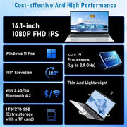 FUCHU 14,1" Performance Laptop – Intel Core i9-10980HK | 16 GB DDR4 RAM | bis 2 TB SSD | Full HD | Windows 11 | Ultraflaches Notebook