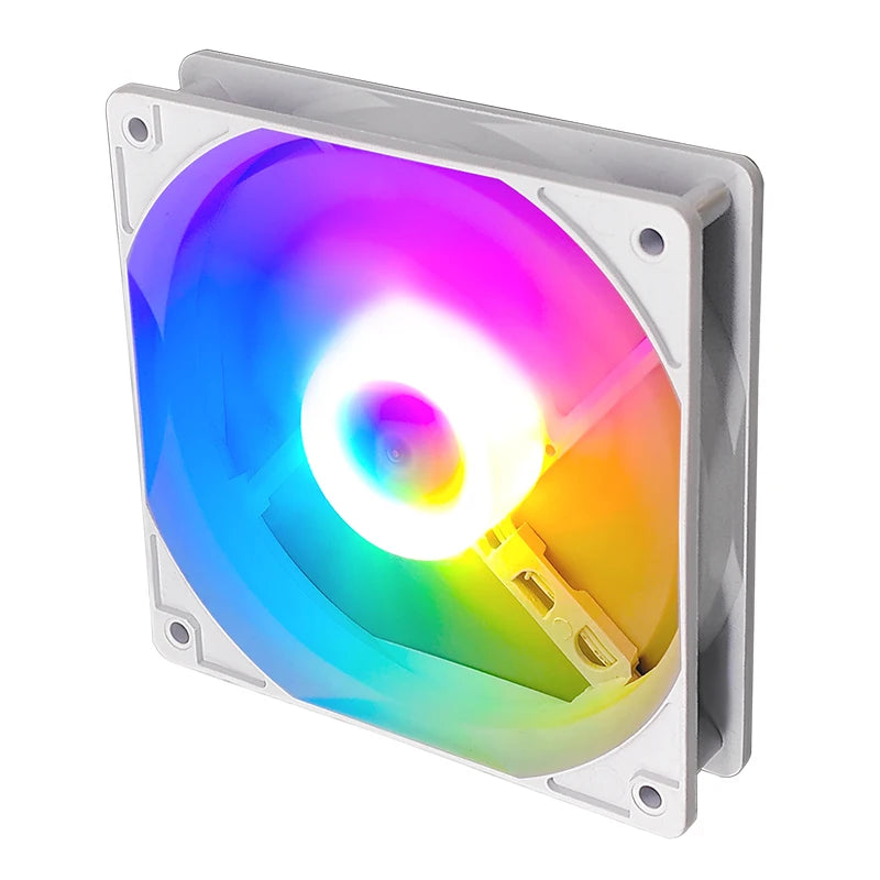 MANMU SFS-02 120 mm RGB PC-Gehäuselüfter – Rainbow Gaming Fan mit 800–1.800 U/min | Leiser 19-dB(A)-Lüfter mit Fluid Bearing