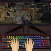 104-Tasten RGB Gaming-Tastatur – Kabelgebundene USB Membran-Tastatur mit mechanischem Tippgefühl & Multicolor-Beleuchtung | Englisches Layout für PC & Laptop
