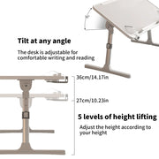 HGTUGO Faltbarer Laptop-Tisch – Höhenverstellbar & Neigbar | Ergonomischer Betttisch mit Getränkehalter & Schublade | Für Bett, Sofa & Homeoffice