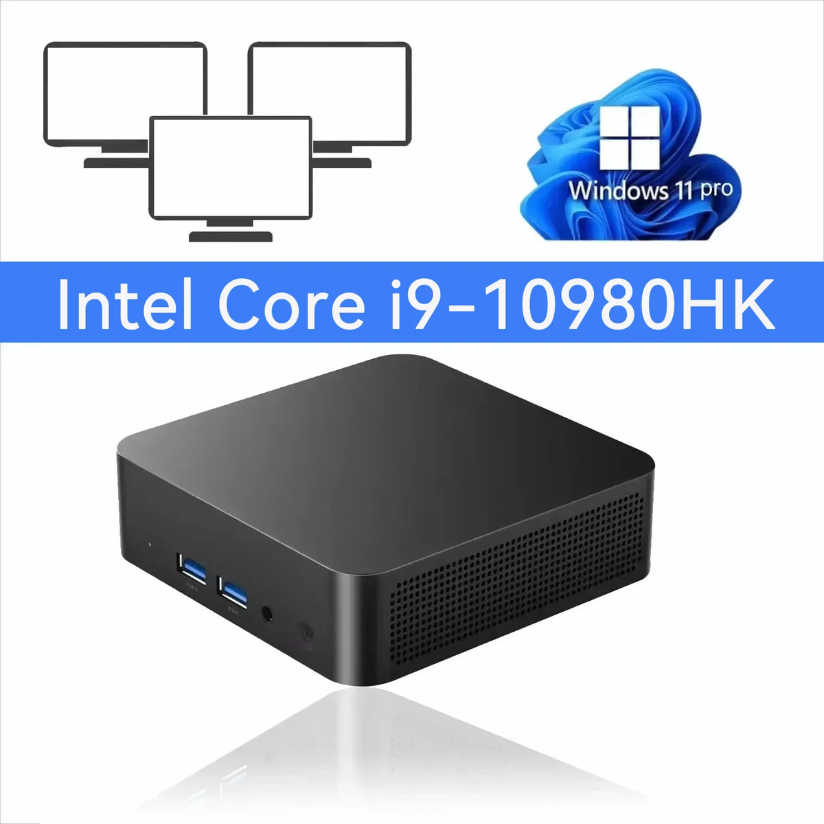 XIAORAN Mini PC – Intel Core i9-10980HK | 16/32 GB RAM | bis 2 TB SSD | Windows 11, Wi-Fi 6 & Bluetooth 5.2 | Kompakter Business- & Multimedia-PC