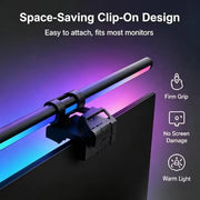 Mzvul RGB Monitor Light Bar – LED Bildschirmleuchte mit 15 Lichtmodi & stufenloser Dimmung | USB Monitorlampe mit Touch-Steuerung für Gaming, TV & Arbeitsplatz