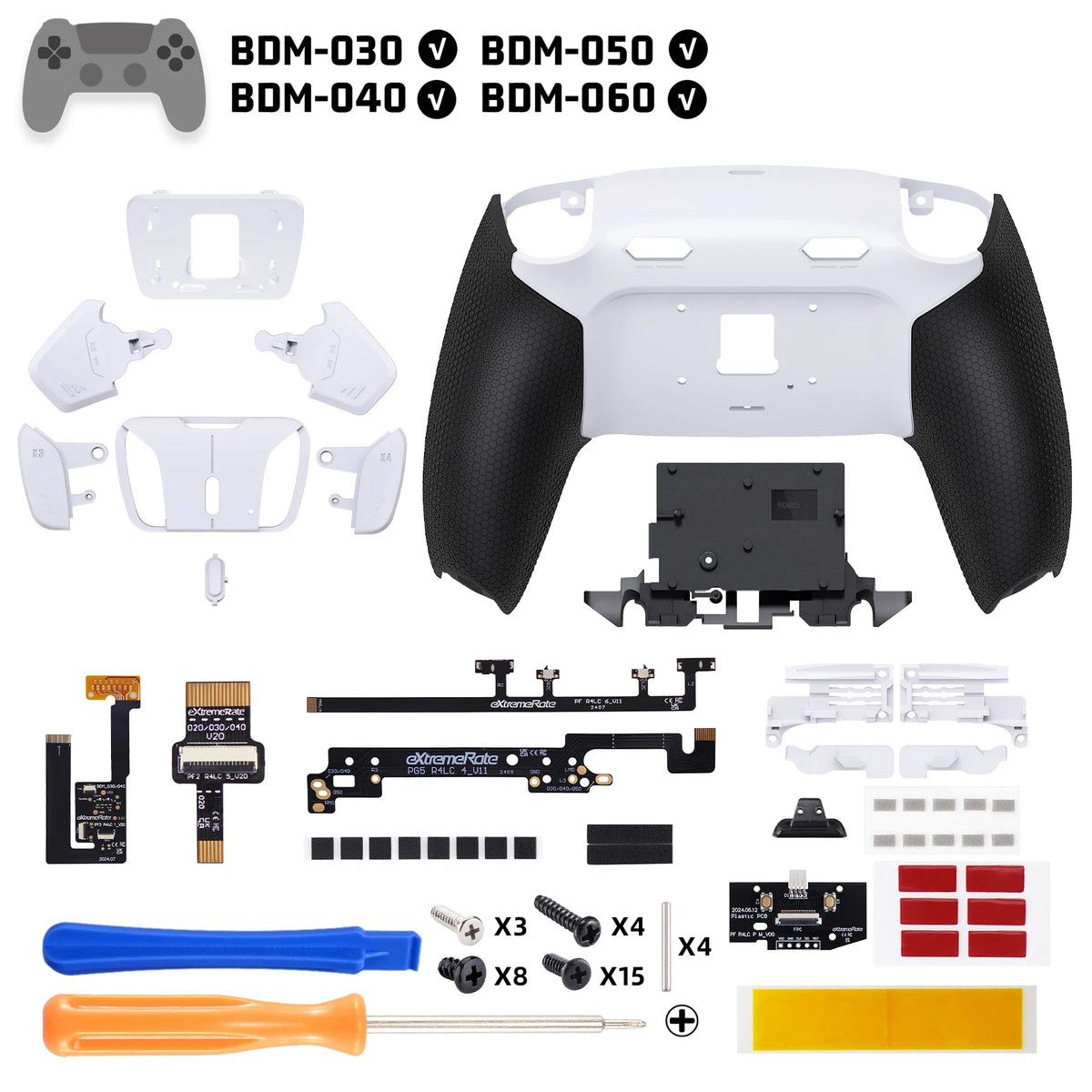 eXtremeRate RISE4 Plus MAX Upgrade-Kit für PS5 Controller BDM-060 – 4 Rücktasten, Clicky Trigger Stops & Anti-Rutsch-Grip