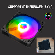 MANMU SFS-02 120 mm RGB PC-Gehäuselüfter – Rainbow Gaming Fan mit 800–1.800 U/min | Leiser 19-dB(A)-Lüfter mit Fluid Bearing