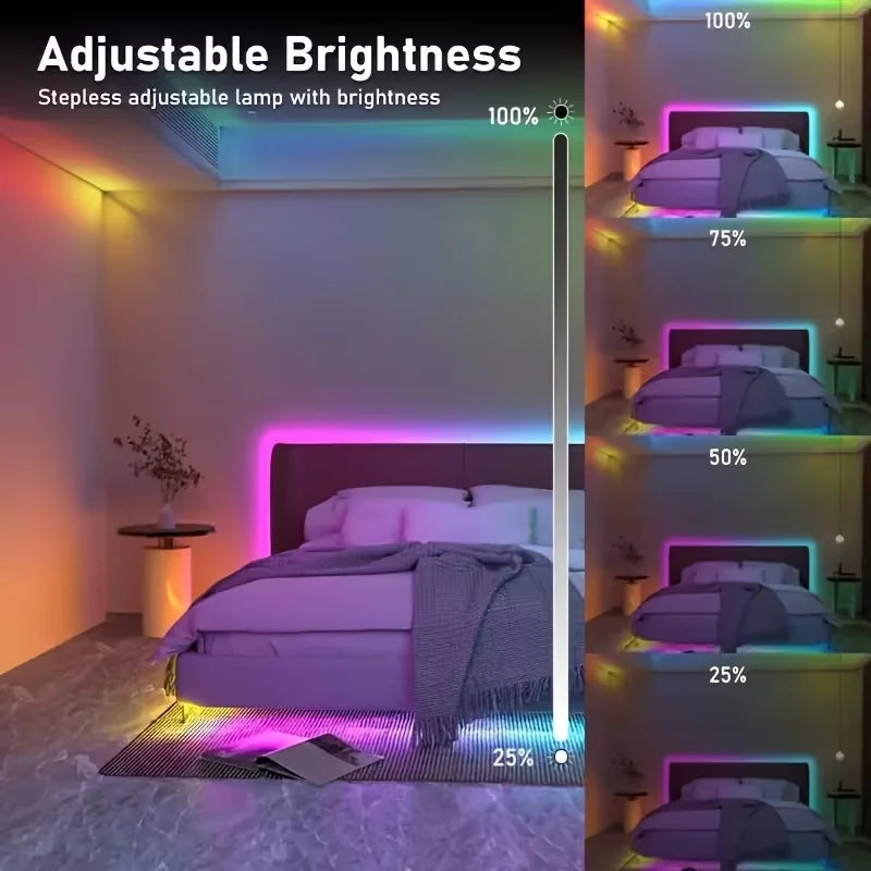 RGB LED-Strip mit Batteriebetrieb – Flexible LED-Hintergrundbeleuchtung mit 24-Tasten-Fernbedienung | Farbwechsel für Gaming-Zimmer, TV & Wohnbereich
