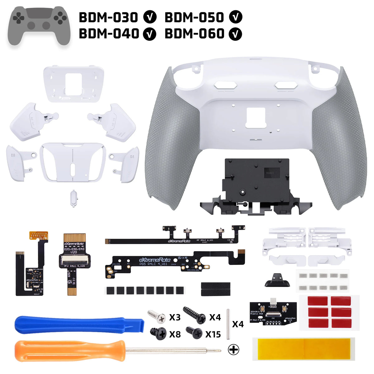 eXtremeRate RISE4 Plus MAX Upgrade-Kit für PS5 Controller BDM-060 – 4 Rücktasten, Clicky Trigger Stops & Anti-Rutsch-Grip