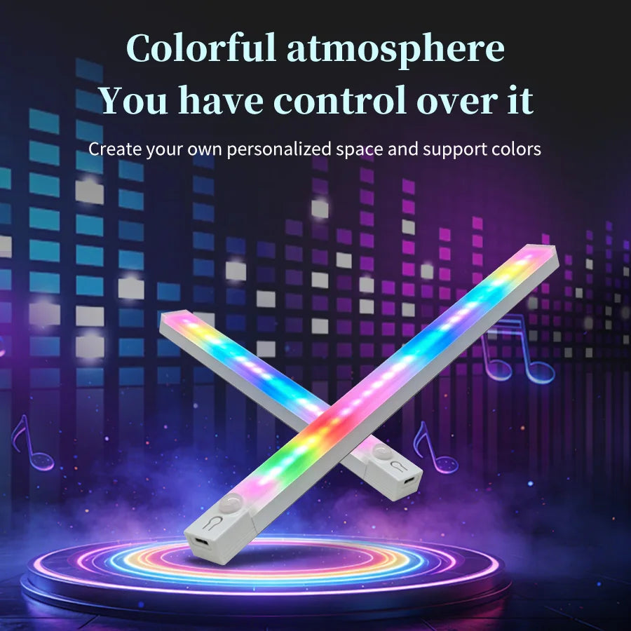 Wireless RGB LED Light Bar mit Bewegungsmelder – Kabellose Magnetleuchte mit 5 Lichtmodi, Akku & USB-C | Für Gaming, Schrank & Ambiente
