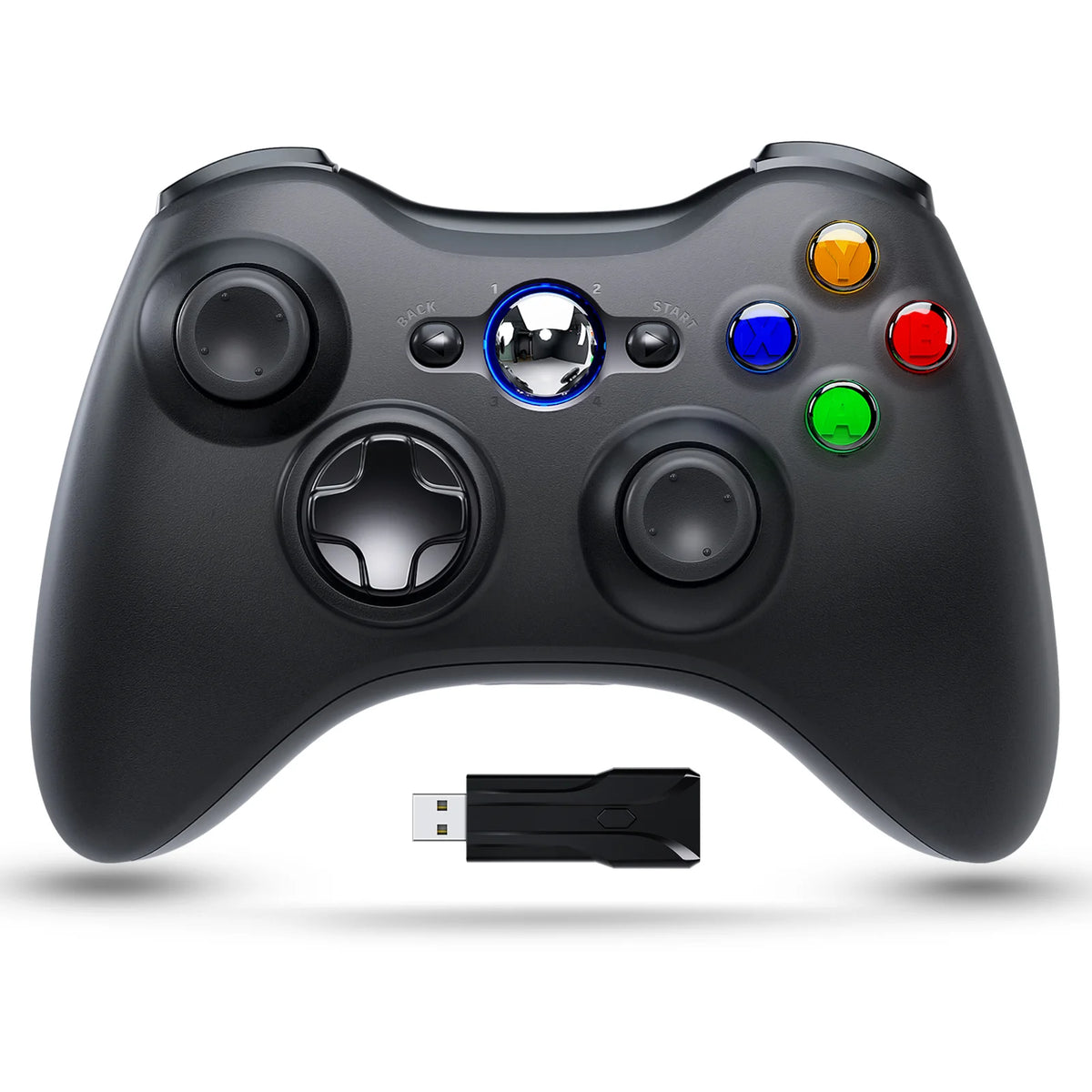 Wireless Gaming Controller 2,4 GHz – Kabelloses Gamepad für Xbox 360, Xbox 360 Slim & PC | Dual-Vibration, präzise Trigger & USB-Empfänger