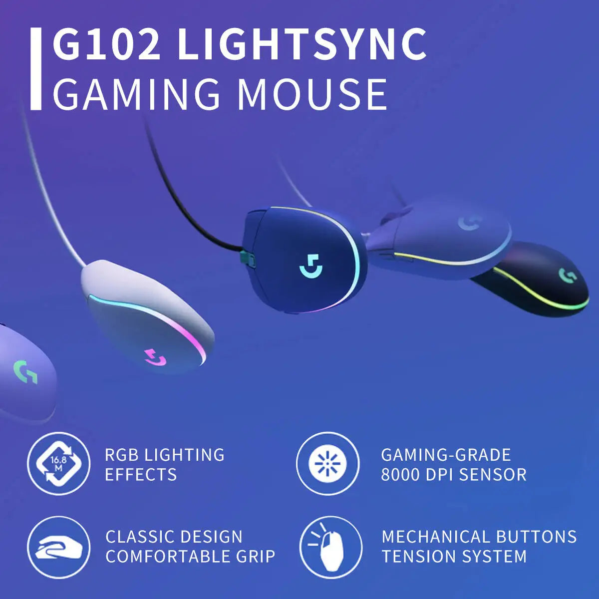 Logitech Gaming Maus HERO Sensor RGB für Gamer
