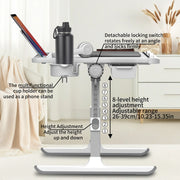 HGTUGO Faltbarer Laptop-Tisch – Höhenverstellbar & Neigbar | Ergonomischer Betttisch mit Getränkehalter & Schublade | Für Bett, Sofa & Homeoffice