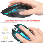 5000 DPI Gaming-Maus – Silent Click, ergonomisches Design & Beleuchtung | USB für PC & Laptop