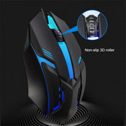 5000 DPI Gaming-Maus – Silent Click, ergonomisches Design & Beleuchtung | USB für PC & Laptop
