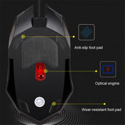 5000 DPI Gaming-Maus – Silent Click, ergonomisches Design & Beleuchtung | USB für PC & Laptop