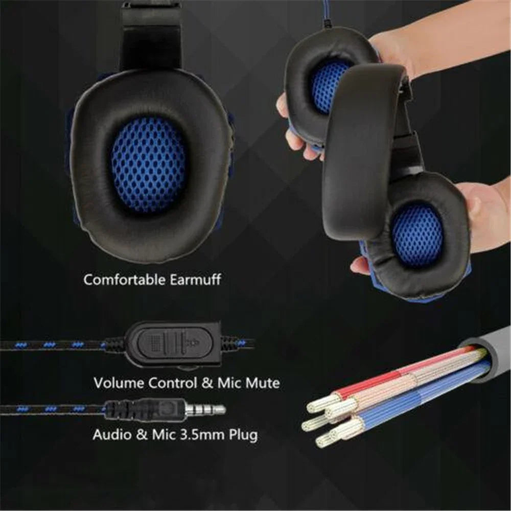 Stereo Gaming-Headset – Kabelgebundene Kopfhörer mit 40-mm-Treibern & 120° verstellbarem Mikrofon | 3,5-mm-Klinke für PC, PS4, PS5, Xbox & Smartphone