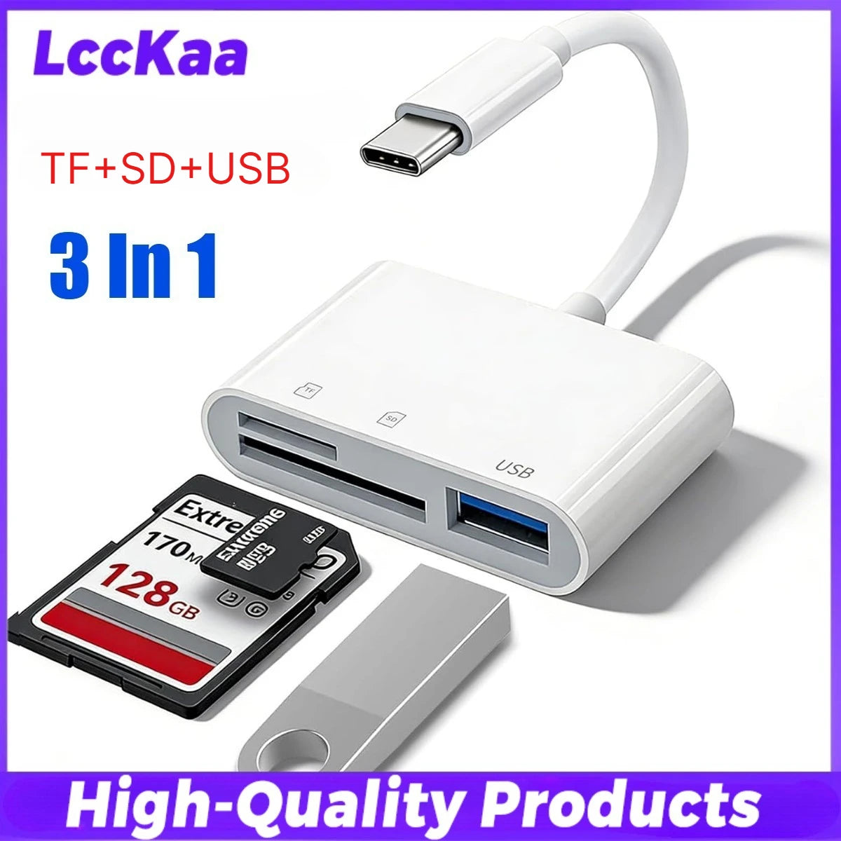 LccKaa 7-in-1 / 8-in-1 USB-C Hub – Multiport Adapter mit USB 3.0 | High-Speed Datenübertragung für Laptop, Tablet & Smartphone
