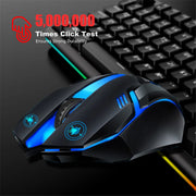 5000 DPI Gaming-Maus – Silent Click, ergonomisches Design & Beleuchtung | USB für PC & Laptop