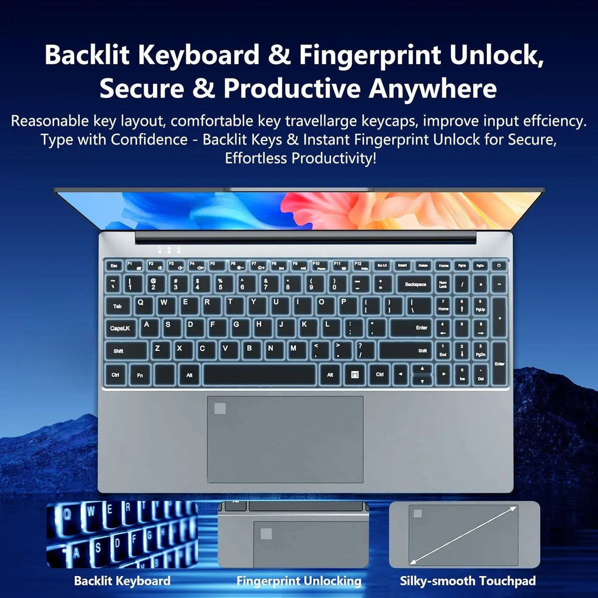 FUCHU 15,6" Performance Laptop – Intel Core i9-9900 | 16 GB RAM | 1 TB M.2 SSD | Full HD IPS | Windows 11