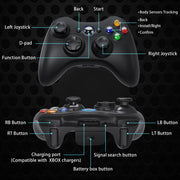 GAMROMBO Gaming Controller – Ergonomisches Gamepad für Xbox 360, Xbox 360 Slim & PC | Kabelgebunden oder Wireless