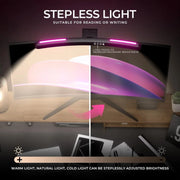 DBF Curved Monitor Light Bar mit RGB-Backlight – LED Bildschirmleuchte für gebogene Monitore | Stufenlos dimmbar & Farbtemperatur einstellbar | Touch-Steuerung für Gaming, TV & Arbeitsplatz