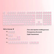 RGB Pudding Keycaps Set – 129 Double-Shot PBT Tastenkappen für mechanische Gaming-Tastaturen | Für 61/68/84/87/96/98/100/104/108 Tasten
