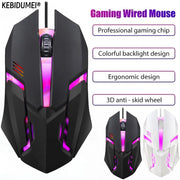 5000 DPI Gaming-Maus – Silent Click, ergonomisches Design & Beleuchtung | USB für PC & Laptop