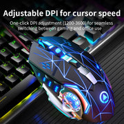 RGB Gaming-Maus mit 6 Tasten – Ergonomische kabelgebundene USB-Maus mit einstellbarer DPI | Optischer Sensor für PC & Desktop-Gaming