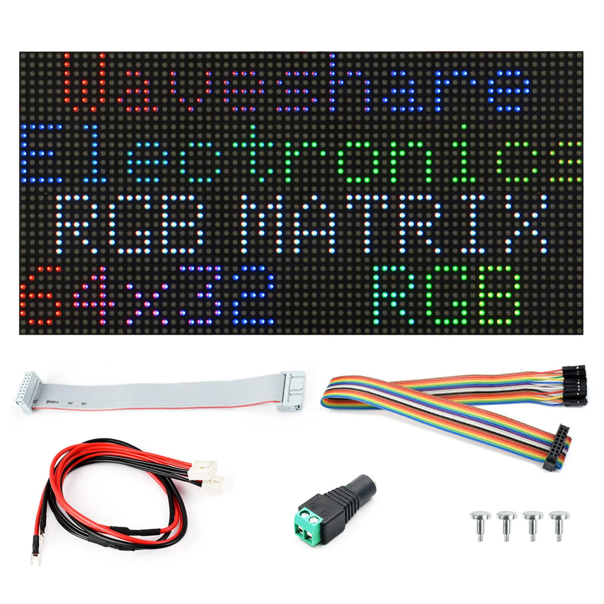 Waveshare RGB LED-Matrix-Panel 64 × 32 Pixel – 2,5 mm Pixelabstand | 2048 LEDs | Helligkeit einstellbar | Standard- oder GOB-Version