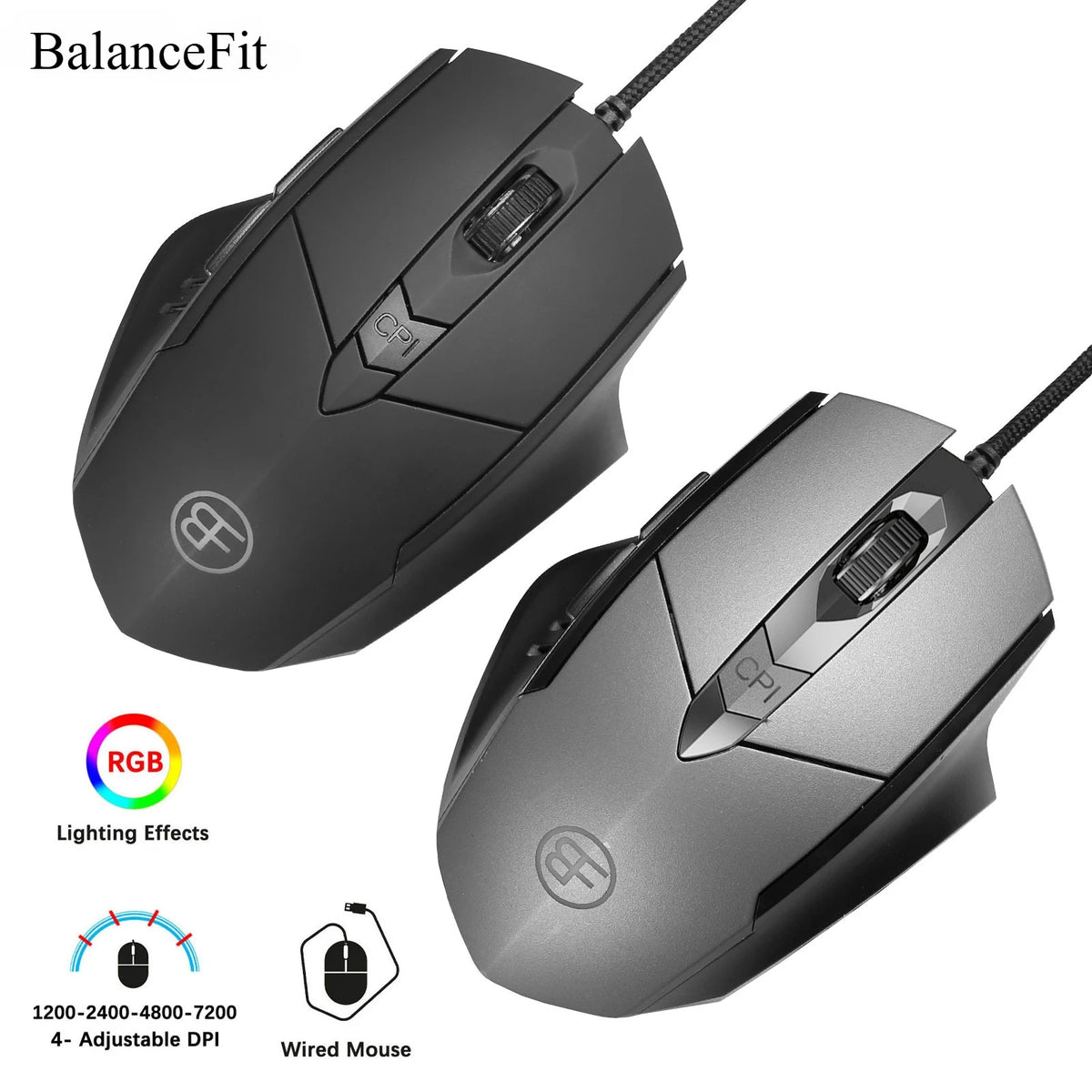High-Performance RGB Gaming-Maus – 7200 DPI, 6 Tasten & ergonomisches Design für PC, Laptop & Gaming