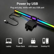 Mzvul RGB Monitor Light Bar – LED Bildschirmleuchte mit 15 Lichtmodi & stufenloser Dimmung | USB Monitorlampe mit Touch-Steuerung für Gaming, TV & Arbeitsplatz