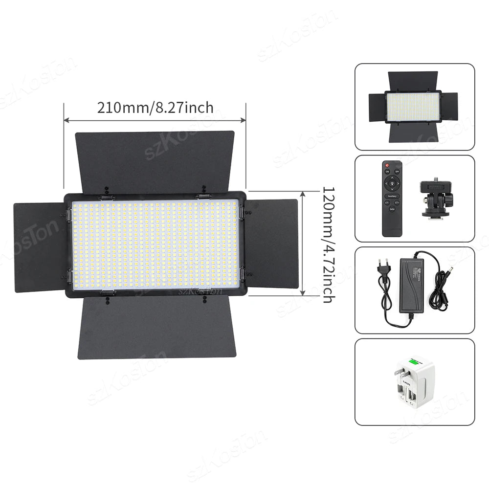 SZKOSTON U600 RGB LED Videoleuchte – 360 LEDs, 3200–5600K, CRI ≥95 & 0–100 % dimmbar | Studio-Licht für YouTube, Streaming, Gaming & Fotografie