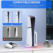 TECTINTER RGB Vertikalständer für PS5 Slim & PS5 Pro – Gaming Stand mit Kühlfunktion & rutschfester Basis | PlayStation 5 Zubehör