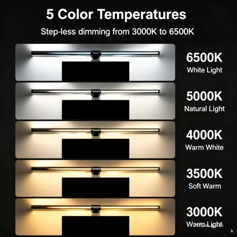 Mzvul RGB Monitor Light Bar – LED Bildschirmleuchte mit 15 Lichtmodi & stufenloser Dimmung | USB Monitorlampe mit Touch-Steuerung für Gaming, TV & Arbeitsplatz