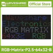 Waveshare RGB LED-Matrix-Panel 64 × 32 Pixel – 2,5 mm Pixelabstand | 2048 LEDs | Helligkeit einstellbar | Standard- oder GOB-Version