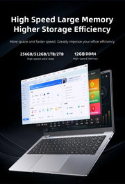 FUCHU 14,1" Slim Performance Laptop – Intel Core i7-8650U | 12 GB RAM | 1 TB/2 TB SSD | Windows 11 Pro | Full HD IPS
