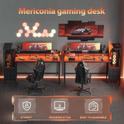 Multifunktionaler Gaming-Schreibtisch mit integrierter LED-Beleuchtung